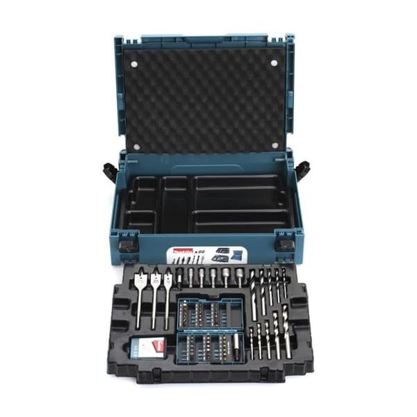 Kartong med 66 tillbehör - MAKITA - B-43044 - Blå - Mått: 39,5 x 29,5 x 11 cm