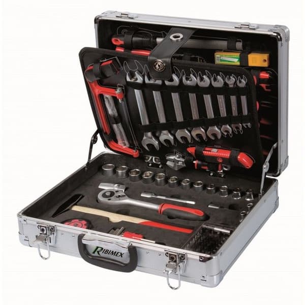 Verktygsväska - Ribitech - PRKOUT149VA - 149 delar - Aluminium - Dubbel fack