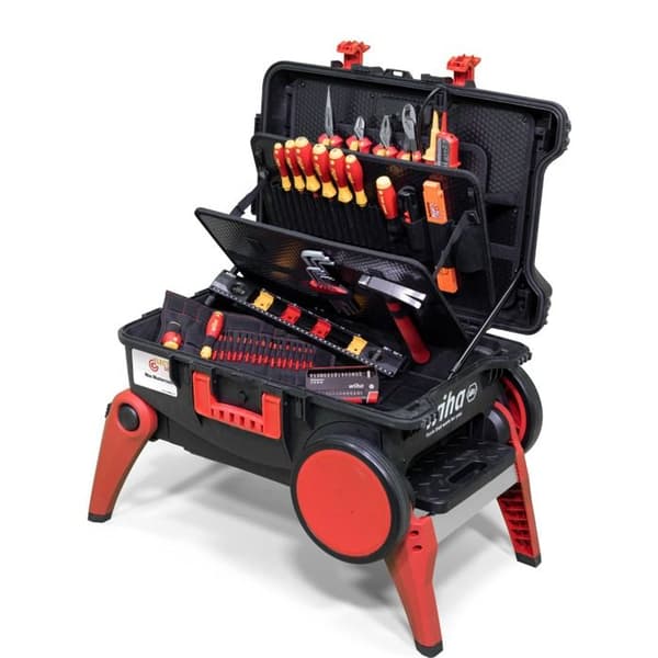 Verktygsväska - WIHA - 45734 - 82 stycken - Mått: 497 x 680 x 336 mm - För elektriker