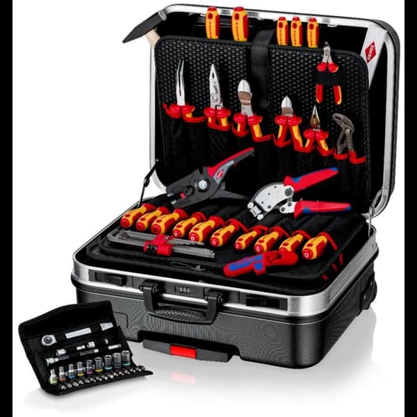 Verktygsvagn - KNIPEX - 00 21 06 - Utrustad för elektriker - 515x430x280 mm - Svart färg