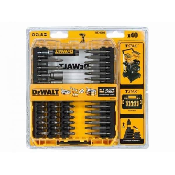 Verktygssats - DEWALT - DT70705-QZ - 40 delar - 25 mm och 50 mm bits - 8 och 10 mm hylsor
