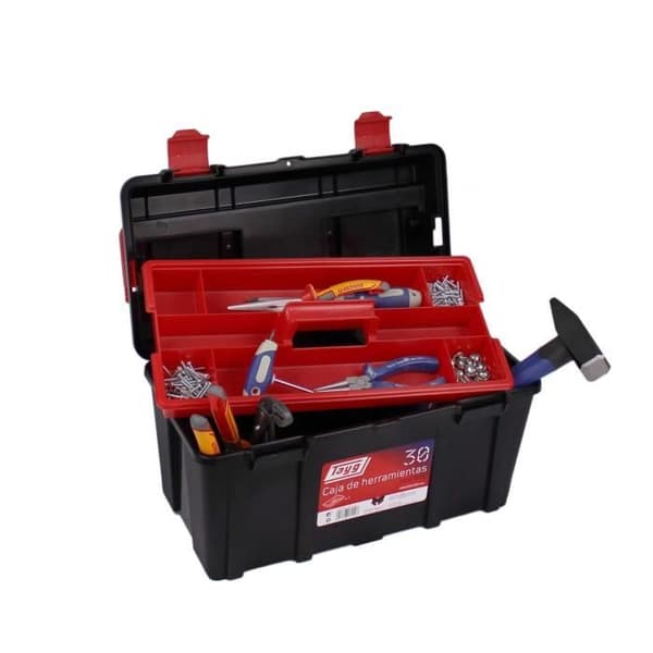 Verktygslåda i plast - svart - 45 cm