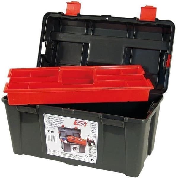 Verktygslåda i plast - svart - 45 cm