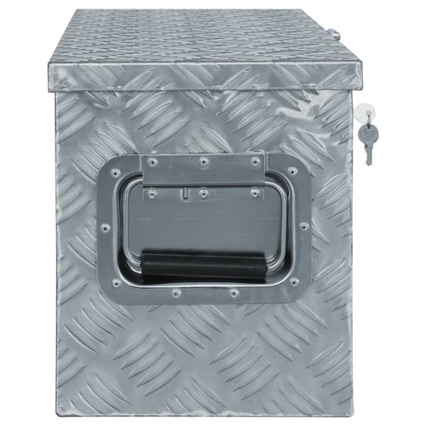 Förvaringslåda aluminium 76,5x26,5x33 cm silver