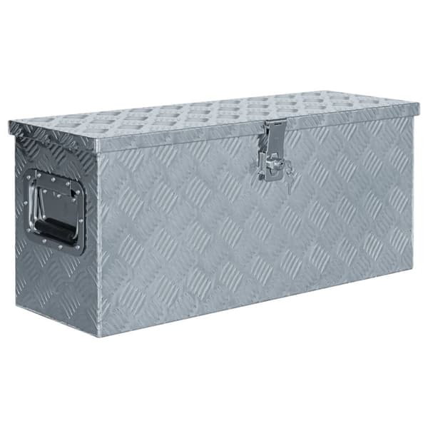Förvaringslåda aluminium 76,5x26,5x33 cm silver