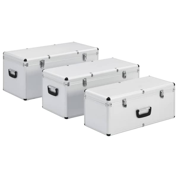 Förvaringsväskor 3 st silver aluminium
