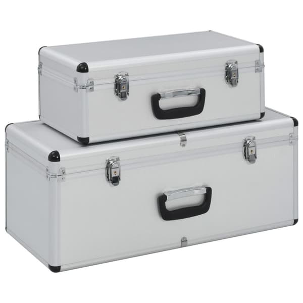 Förvaringsväskor 2 st silver aluminium