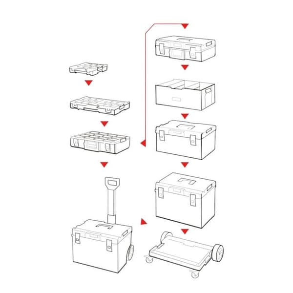 Organisatör - Qbrick System - ONE M RÖD ULTRA HD - Hållbar plast - IP66 - 2,5L