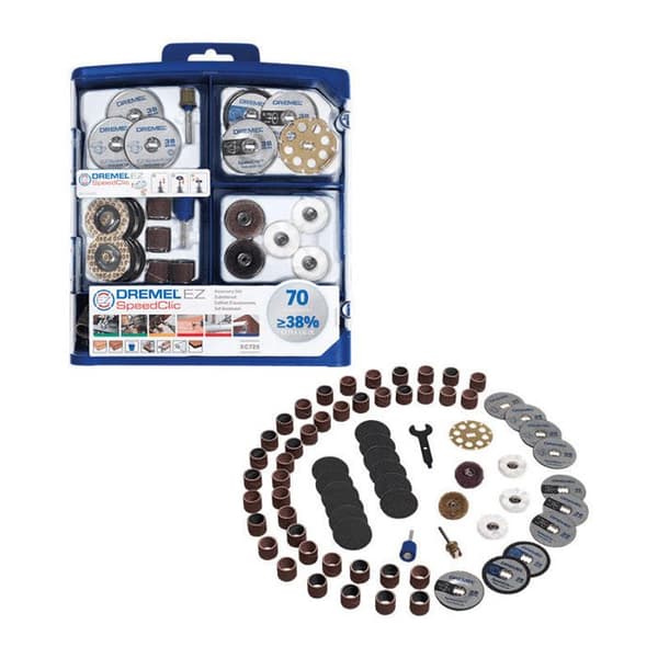 Tillbehörslåda - DREMEL - SC725 EZ SpeedClic - 70 tillbehör - Multifunktionsverktyg - Snabbbyte