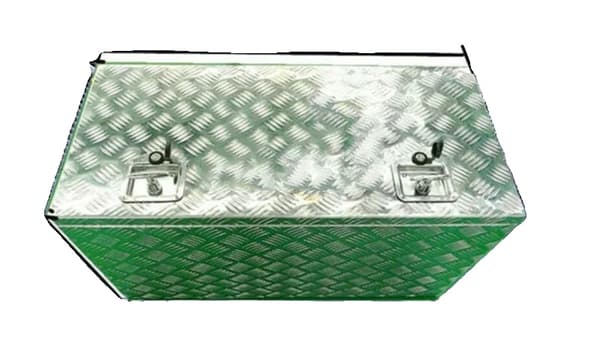 Aluminiumplåtverktygslåda, säker T-låssystem, väderbeständig design, hållbar konstruktion