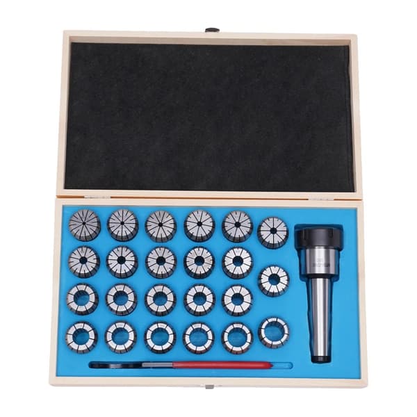 Collet-set, 23 colletchuckar, hållbar 65Mn fjäderstål, rund form,svart