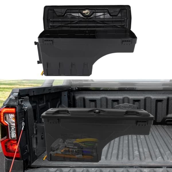 Pickup truck säng verktygslåda, 180° svängbar åtkomst, nyckellåsbar lock,2023(vänster)--1st