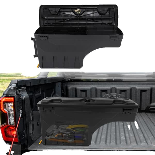 Pickup truck säng verktygslåda, 180° svängbar åtkomst, nyckellåsbar lock,2023(vänster)--1st