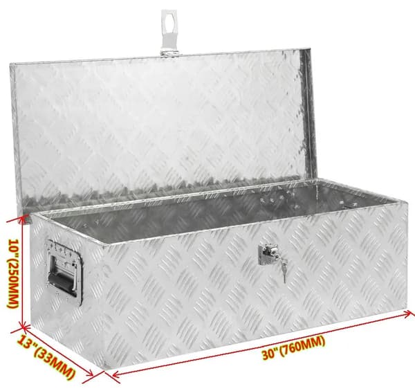 Aluminium Underbody Verktygslåda, Hållbar Konstruktion, T-lås Säkerhet,762mmx330mmx254mm