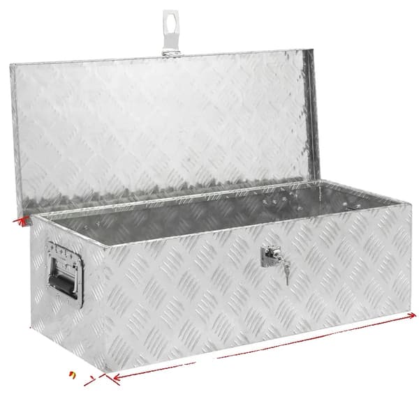 Aluminium Underbody Verktygslåda, Hållbar Konstruktion, T-lås Säkerhet,762mmx330mmx254mm