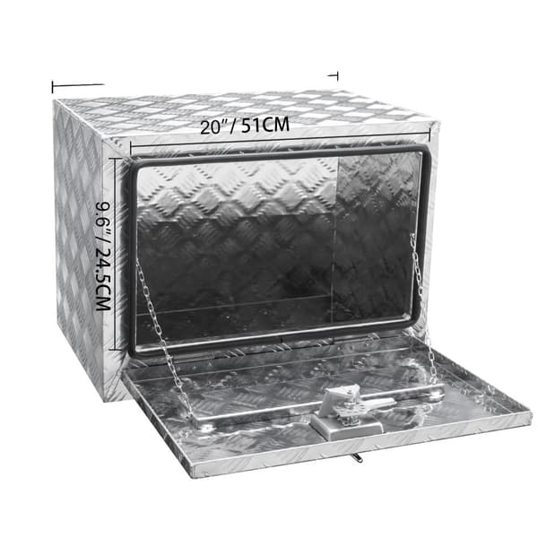 Lastbilsförvaringslåda, tungt aluminium, säker låsmekanism,24x14x16 tum
