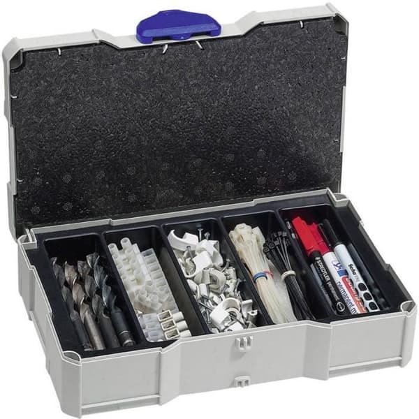 Tom verktygslåda - Tanos - MINI-systainer® T-Loc I - ABS-plast - 5 fack - Ljusgrå