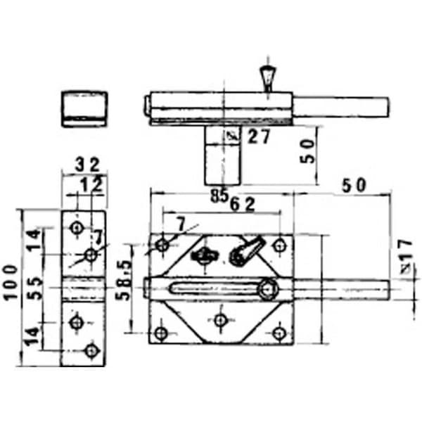 Lås - Lince - 2930/hc - Kromad - Med cylindern - Stängningsrör på 50 mm