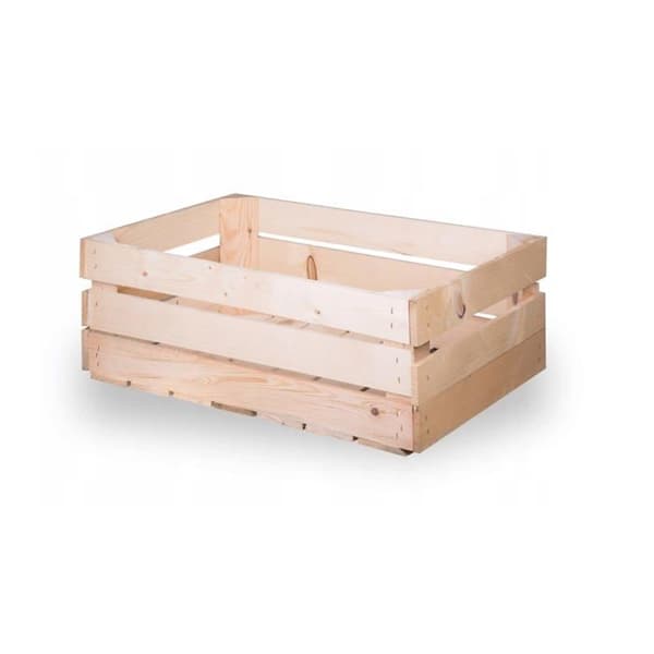Trädomän - x - Trälåda - Obehandlad pinjelåda för förvaring DIY STOR 40 30 20 cm