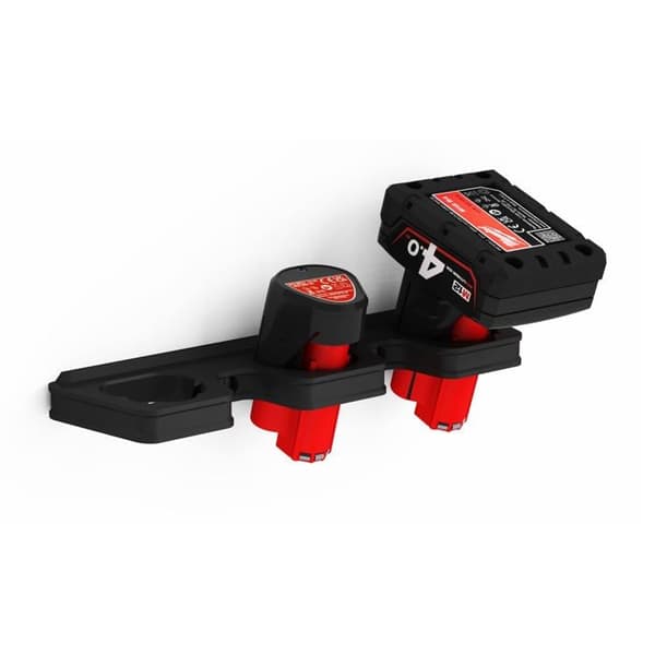Newground designs - MW-M12-03 - Support mural för Milwaukee M12-batteri (12 V) - Tillverkad i Tyskland - 3 batterier