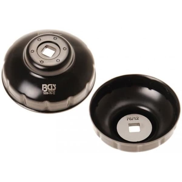 Filternyckel - Fiat, Mercedes-Benz, Renault - Ø 76 mm - Tolvkanter - Svart lackerat stål - 130 g