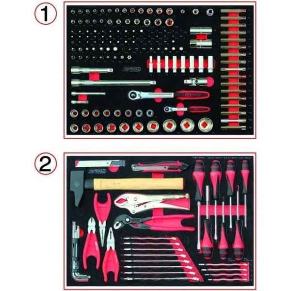 Komposition av verktyg - KS TOOLS - 714.0184 - 184 delar - 6 lådor - Hög kvalitet