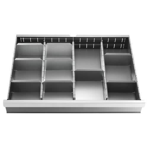 Uppsättning avdelare för FACOM 2930.C1 lådor - Galvaniserad plåt - 4x100mm, 3x300mm, 8x200mm
