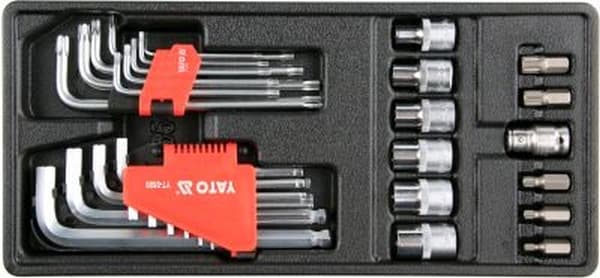 YATO SKUFFEINSINDSATS MED 6-KANT OG TORX TOPPENØGLE, 31 STK.