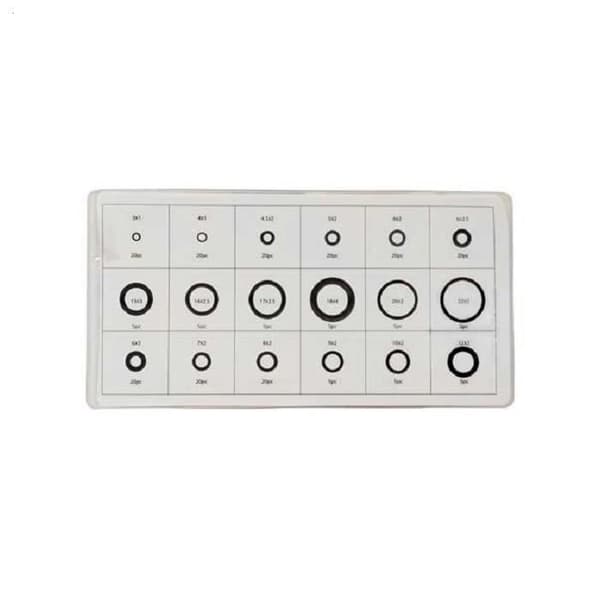 Sortiment av o-ringar - Ej specificerat - Ø 3 - 22 mm - 225 stycken - Akrylgummi (NBR) - 130 g