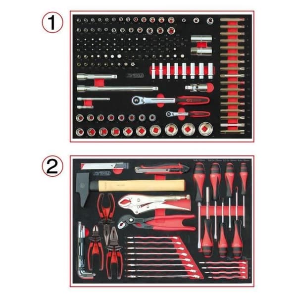 Komposition av verktyg - KS TOOLS - 714.0184 - 184 delar - 6 lådor - Hög kvalitet