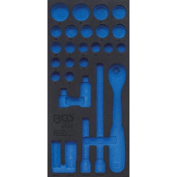 Verkstadsvagnsinsats - BGS - 4126-1 - Skum - 189 x 408 x 32 mm - 120 g