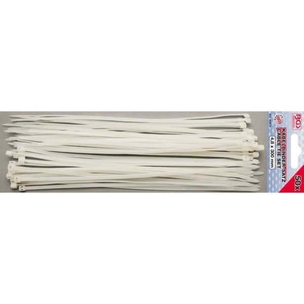 Sortiment av vita plastkragar 4,8 x 300 mm 50 st