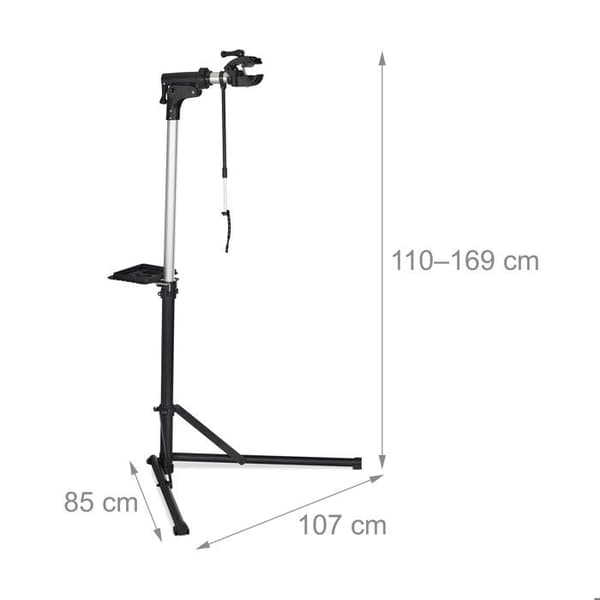 Cykelverkstadstativ - Relaxdays - Justerbar höjd - Maximal belastning 30 kg - Rotationsklämma 25-40 mm