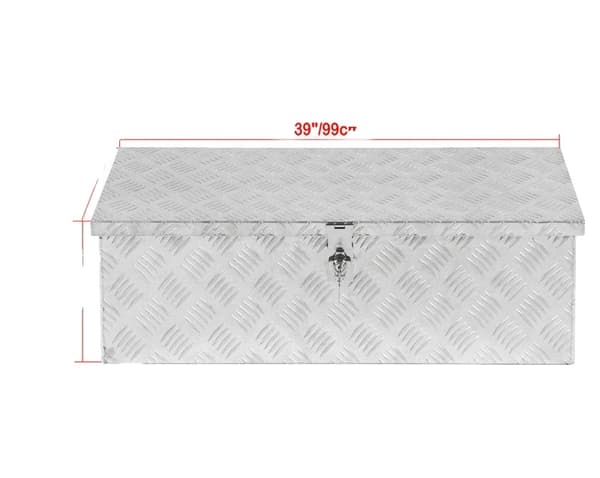 Aluminium Pickup Truck Verktygslåda, Rymlig 39"x13"x10" Design, Säker T-Lås System, Hållbar Konstruktion