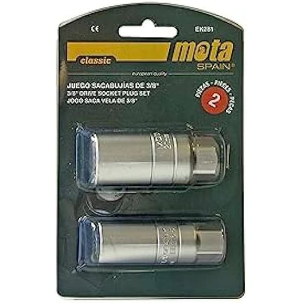 Mota Tools 39095 2-delad sockelsats för 3/8" beslag och torktillbehör, silver