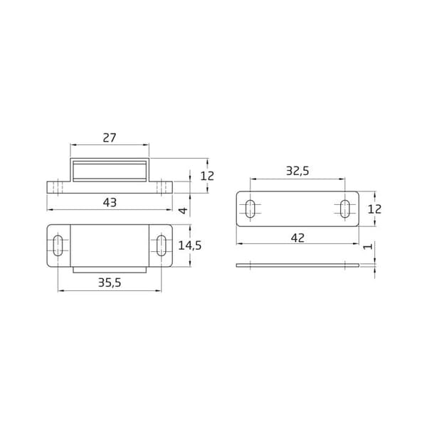 AMIG 767 5 | 43 x 15 mm | Plast | Brun