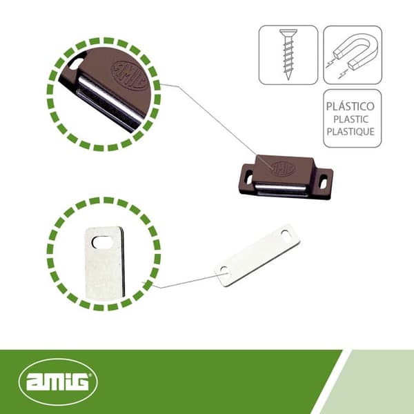AMIG 767 5 | 43 x 15 mm | Plast | Brun