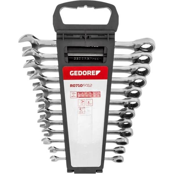 Blandning av blandnycklar med ratchet - Gedore red - 12 delar - SW 8-19 mm - Krom-vanadium stål