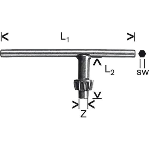 Ersättningsnyckel - BOSCH - S3 - Längd 110 mm - Offset 50 mm - Diameter 8 mm