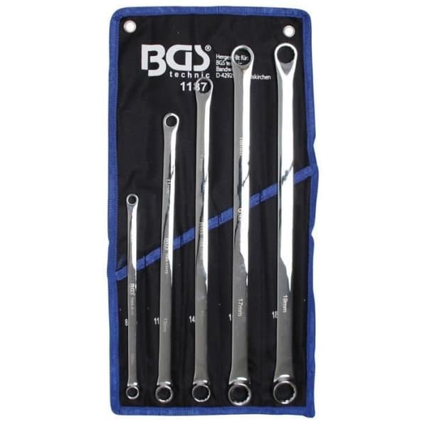 Set med extra långa dubbla ögonnyckel 8 - 19 mm 5 st