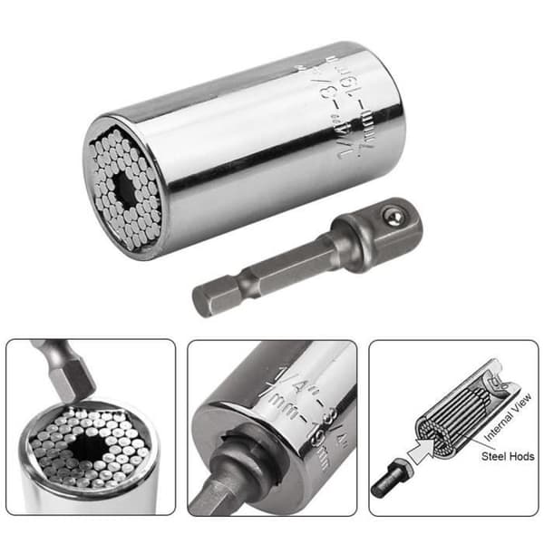 ACENIX® 2-delad Universal Gator Socket Adapter Power Drill Reparation Handverktyg Storlek 1/4'' - 3/8