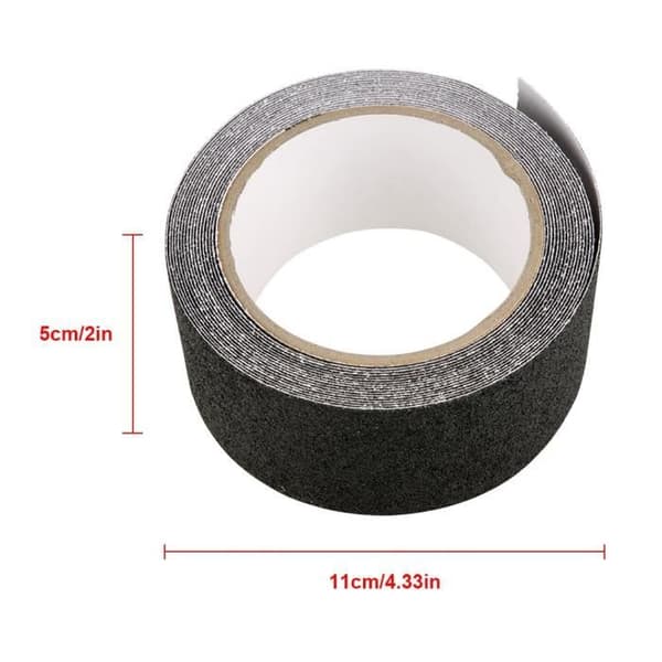 Antiglidband - Säkerhetsband - PVC - Svart - 5cm x 5m - Flera användningsområden