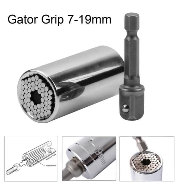 Multifunktions Gator GRIP HANDVERKTYG Hylsnyckel 7-19 mm Universal borradapter