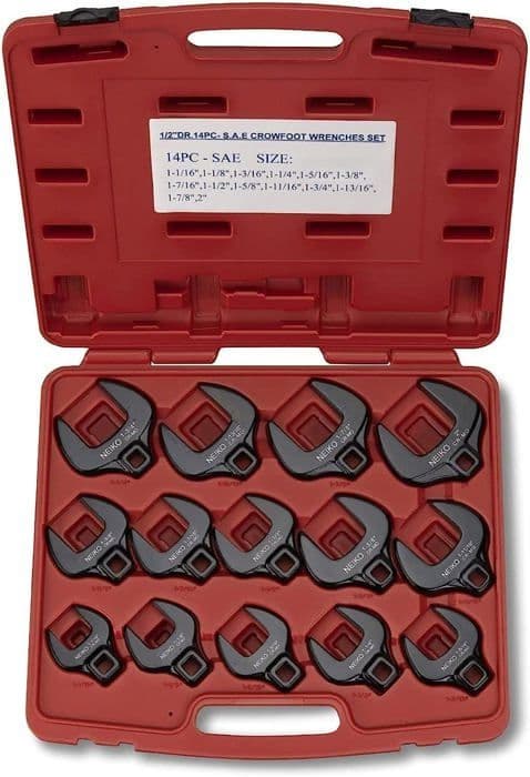 Klonyckel - rörnyckel - Neiko stillson skiftnyckel - 03324A - 03324 A Crowfoot skiftnyckelset, 15 delar | Jumbo storlek