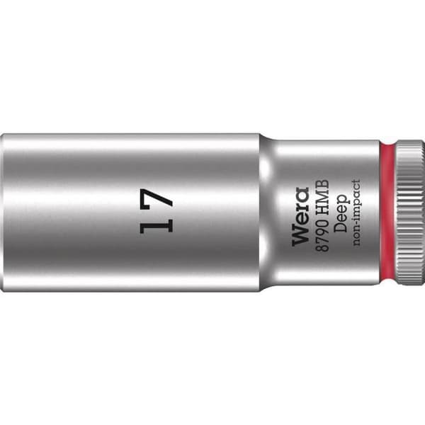 WERA lång hylsnyckel 17 mm - för sexkantskruvar och muttrar