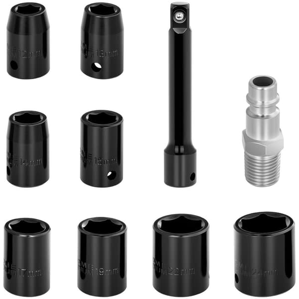 Pneumatisk slagnyckel för 1/2'' hjul med hylsor 8000 rpm 700 Nm SET