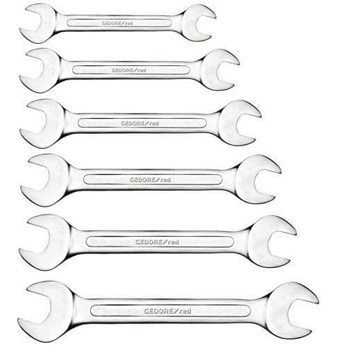 GEDORE Set med 6 korta kombinationsnycklar i metall Röd - R05125006