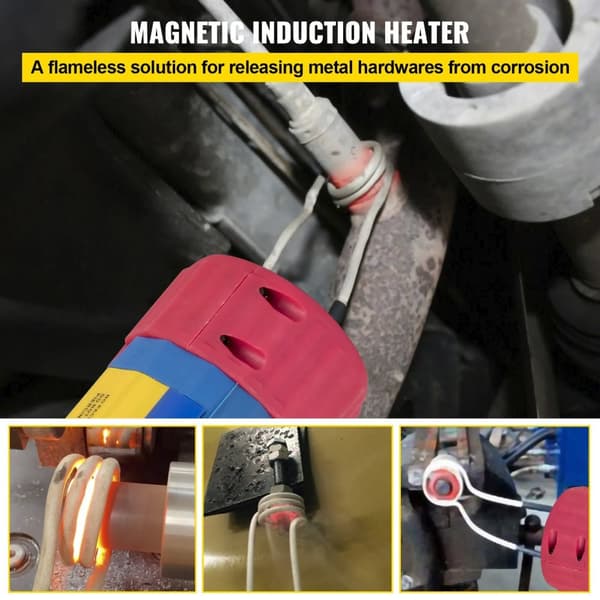 1000W handhållen magnetisk induktionsvärmare med 8 spolar, flamfri uppvärmning, ultrasäker design