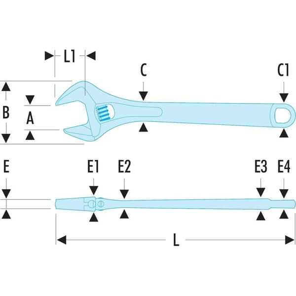 FACOM Series 101 Mantlad 6' snabbjusteringsnyckel - Vändbar käke - Fin profil - Extra vid öppning