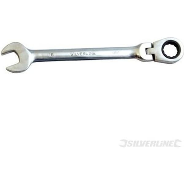 Kombinationsspärrnyckel med lutande huvud - 27 mm SILVERLINE - Stål - Återställningsvinkel 8°